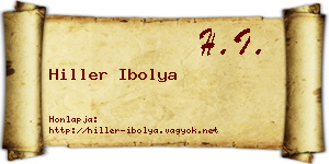 Hiller Ibolya névjegykártya